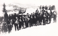 Lyžařské závody v Rudném ve 30. letech 20. století 