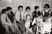 Stanislava Kulová with her family, 1973, in the middle with her husband Zdeněk
