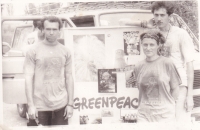 Greenpeace Ukraine tour along the Dnipro River on the Moby Dick ship. A stop in Dniprodzerzhynsk (now Kamianske), 1994.
