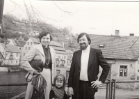 S první manželkou Lídou Peškovou, Český Krumlov, 1977