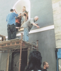 Petr Pešek při práci, kolem roku 2000