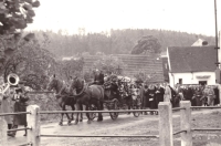 Funeral procession during the last farewell to father Josef Melka in 1965 in Miřenice
