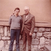 Husband Miroslav Panuška with son Miroslav in the 1980s