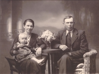 Mrs. and Mr. Melka with little Hanička in the 1940s
