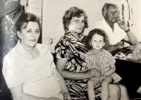 Olha Sergieva with her family – grandmother Raisa and grandfather, early 1970s