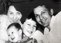 The Sergiev family. Svitlana, Valentyn and their children Olha and Ihor, 1972
