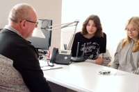 Pavel Hroznata Adamec with students during the recording for the project Stories of Our Neighbours, 2023