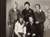 Pavel Hroznata Adamec with his classmates from Havlíčkův Brod Grammar School, 1982
