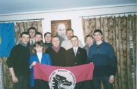 Stanislav Fedorchuk with activists of the Youth Nationalist Congress. Zaporizhzhia, 2003.
