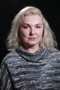 Svitlana Povalayeva during the interview, 2023