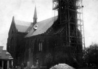 Repairs of the Kobeřice church after the war 1945-46