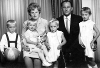 The Stříbný family with their children Pavel, Maria, Jana and Marcela, late 1960s