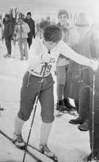 Blanka Paulů při žákovských závodech na Benecku v roce 1967