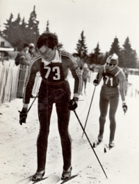 Blanka Paulů při závodě Světového poháru na šumavském Zadově v roce 1983