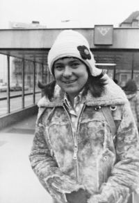 Blanka Paulů v Praze po příjezdu z mistrovství světa v klasickém lyžování 1974, kde získala stříbro a bronz