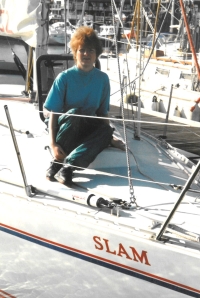 Oldřiška Podracká on a trip in England after 1989