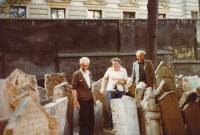 Luigi Gentili, witness, her father, Old Jewish Cemetery, Prague, 2 May 1978