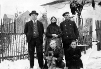 Marie Obrusníková's grandparents Antonín and Emilie Schwanczars with grandfather's brother Johann, late 1930s