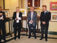 Zvjezdana Marković, opening of painter Ilija Vitorović’s exhibition. With Bosnian Ambassador Ivan Orlić, Prague 2005