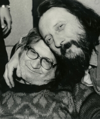 Bohumír Slavík with Ivan Martin Jirous, 1990s