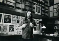 B. Slavík in the Prague Imagination shop in Betlémská 14, 1991