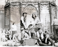 Happening Breakfast in the Grass with friends in front of Hluboká Castle, top right, around 1970
