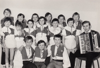Dance club of the Secondary School in Horni Plana (with accordion), 1975