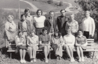 Teaching staff in Hořice na Šumavě (Jan on the right), school year 1977-1978