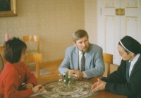 As a representative of the Bishop's Grammar School in České Budějovice during a visit to Passau, 1992