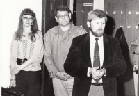 At an event in the Český Krumlov Museum (right) as deputy mayor of the town, 1991