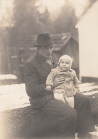 Jan Bartuška with his father Jan, 1948