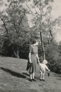 With mother Lucy, circa 1945