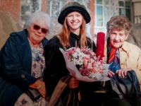 Blanka Čílová with her daughter and great-granddaughter, 2023