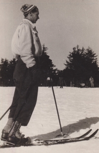 Ivo Havlovič at Klínovec, 1950s