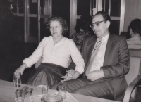 Věra Johanidesová with her husband Petr, Luhačovice Spa, undated