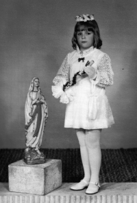 Anna Fabiánová´s daughter Marie on the day of her First Holy Communion