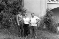 On the left Anna Fabiánová 's son Antonín during his military service in South Bohemia