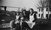 Mum Marie Bukovská, née Hajšman (middle), in Schönbach, where her parents lived when Dad was employed as a train driver there