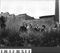 The Intensit art group in 1972 - František Trčka, Antonín Lněnička, Jiří Degl, Stanislav Bukovský and Renata Rousová