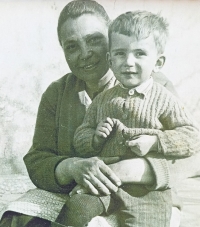 Vladimír Ulrich as a child with his grandmother