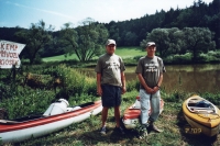 Stanislav Bukovský with Václav Žítek at the beginning of the descent of the Berounka River with a group of friends