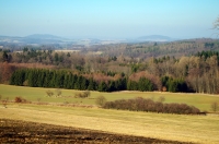 Landscape between Olbramovice and Křešice; this is where 82 escaped prisoners from the death train were killed