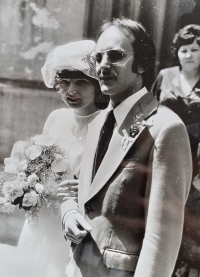 Aleš Svoboda at his wedding, 1980