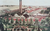 Historical picture of the sugar factory Nymburk