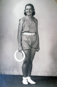 Bohuslava Slobodová at the age of 14 in Sokol