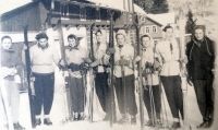 Bohuslava Slobodová in the mountains with the grammar school in 1949 (third from the right)