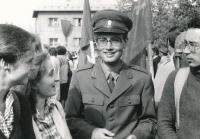 On first military leave in Janovice nad Úhlavou, 1983