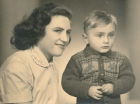 Zdeněk Bartl with his mother Marie Bartlová (née Hoffmanová) in 1952