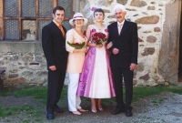 Wedding of daughter Adéla at Hašek Lipnice in May 2021, from right Zdeněk Bartl, daughter Adéla, second from left wife Marcela Bartlová (nee Pospíšilová) and son Matouš
