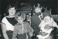 Married couple Zdeněk and Marcela Bartl with daughter Adéla and son Matthew, Kutná Hora, 1984
